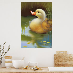 Liten gul anka - AI-fantasiart stillbild  Poster