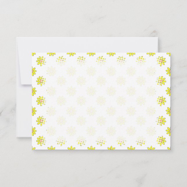 Liten gul blomma Blommönster Tom Anteckningskort (Framsida)