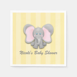 Liten gul elefant baby shower-fest pappersservett