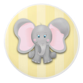 Liten gul elefant för barnkammare byrå knopp