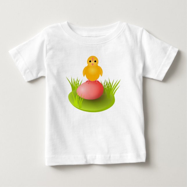 Liten gul kyckling och ägg t shirt (Framsida)
