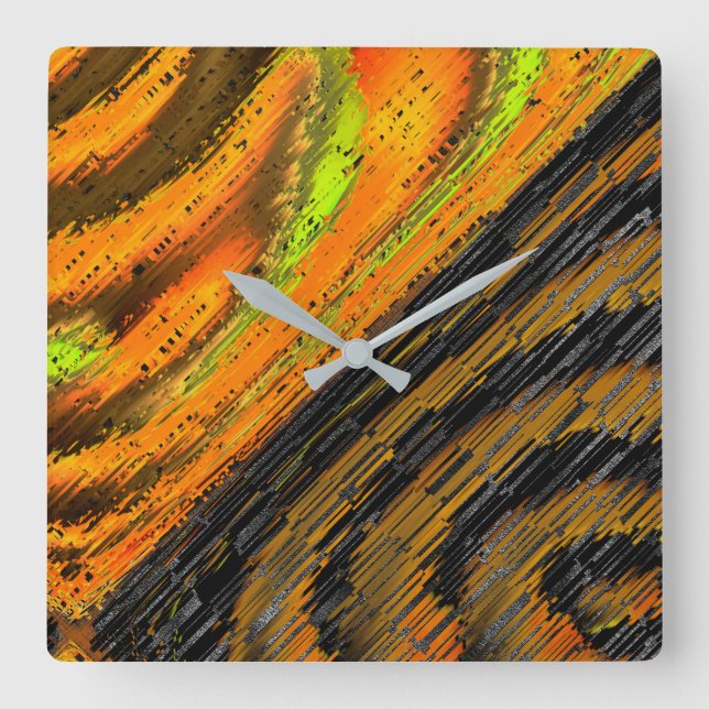 Liten gulaktig mosaik och deformerad fyrkantig klocka (Framsida)