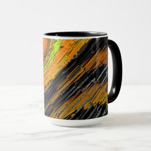 Liten gulaktig mosaik och deformerad stil mugg