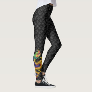 Liten guld- drake för drakefartygdamasker leggings
