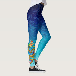 Liten guld- drake för drakefartygdamasker leggings