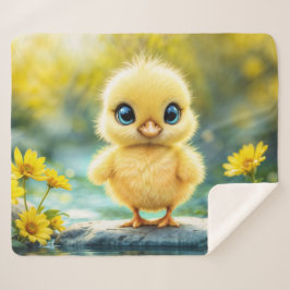 Liten gult chick drömmer om gyllene naturkonst