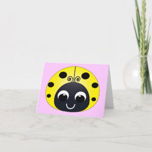 Liten Gult Ladybug Note-anteckningskort Kort
