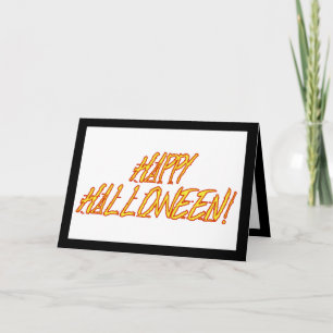 Liten Gult och röd Halloween-textbild Kort