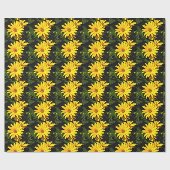 Liten Gult Solblommor Papper Presentpapper (Platt)