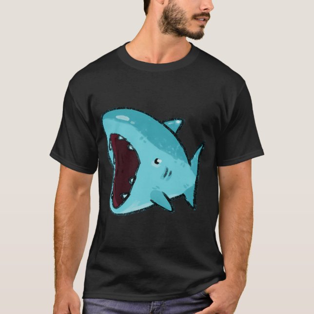 Liten haj som bits t shirt (Framsida)