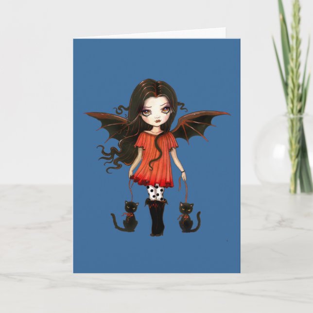 Liten Halloween-vampyrkort Kort (Framsida)