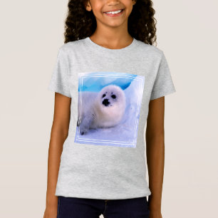 Liten harpsällyngel täckt med snöflingor t shirt