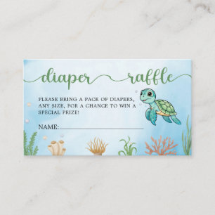 Liten Hatchling Turtle Baby Shower Raffle Tilläggskort