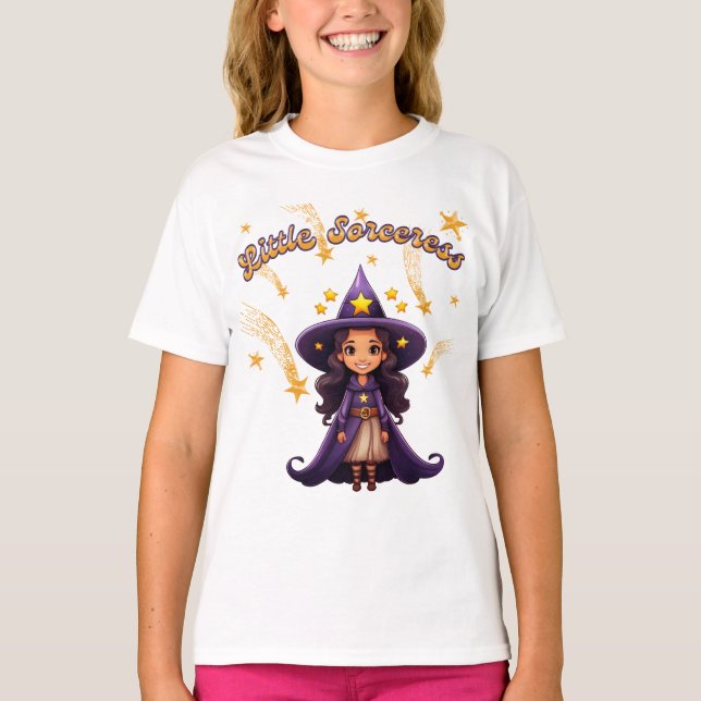 Liten häxa – Barn Halloween T-Shirt (Framsida)