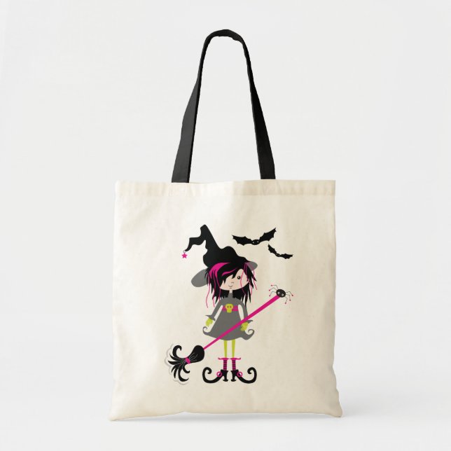 Liten häxa Halloween buske eller påse Tygkasse (Framsidan)