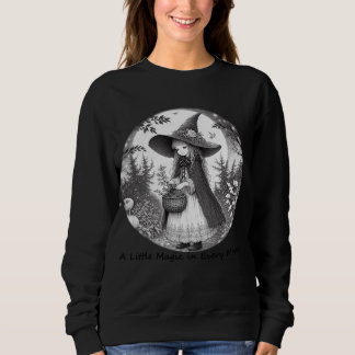 Liten häxa som samlar örter Fantasykonst T Shirt