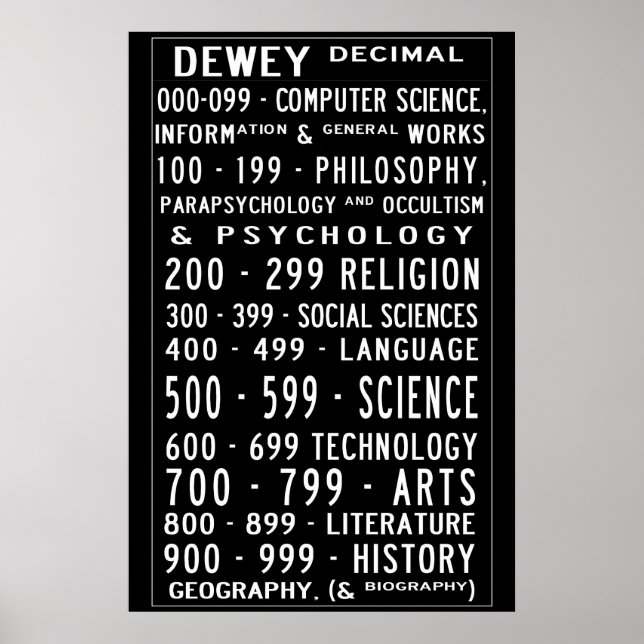 Liten hem bibliotek Dewey decimal rullning Poster (Framsidan)