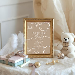 Liten himmelbit beige Böcker för baby tecken Inbjudningar