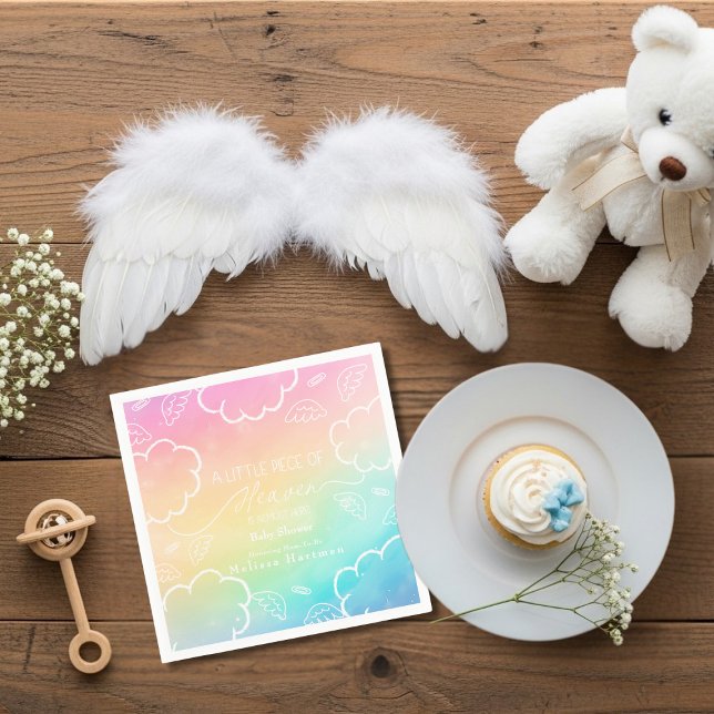 Liten himmelbit Regnbåge Tack Servetter (Little Piece of Heaven Rainbow Thank You Napkins)