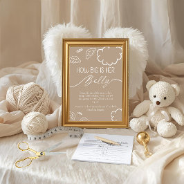 Liten himmelsk bit Hur stor är hennes mage Beige Inbjudningar