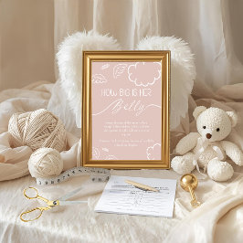 Liten himmelsk bit  Hur stor är hennes mage Rosa Inbjudningar