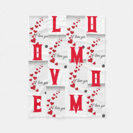 LITEN HJÄRTA MED I Kärlek U I FLEECE BLANKETS