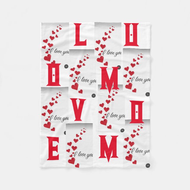 LITEN HJÄRTA MED I Kärlek U I FLEECE BLANKETS (Framsidan)