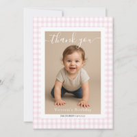 Liten hjärta rosa Gingham Teddybjörn Baby Shower