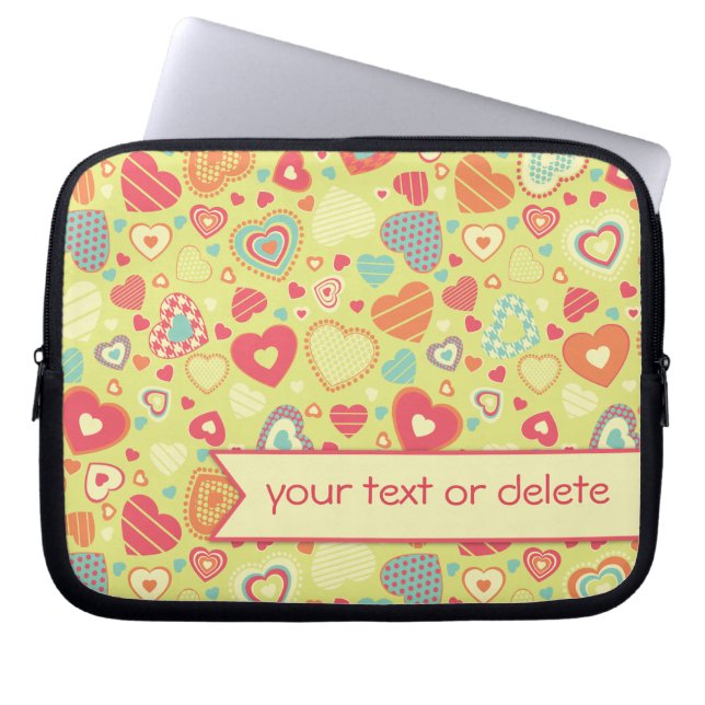 Liten hjärtamodell för skraj kärlek laptop sleeve (Framsidan)