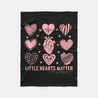 Liten hjärtrytm, chd-medvetandedesign för hjärttju fleecefilt