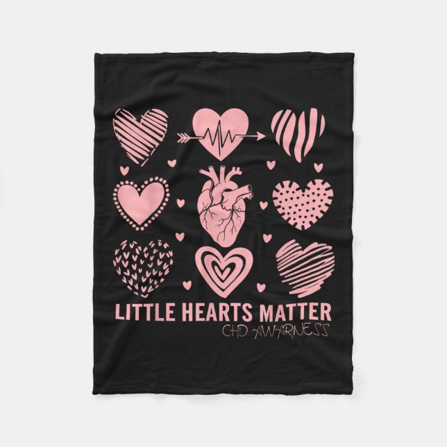 Liten hjärtrytm, chd-medvetandedesign för hjärttju fleecefilt (Framsidan)