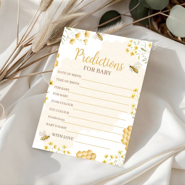 Liten Honey Baby Förutsägelse Spelkort Inbjudningar (Skapare uppladdad)