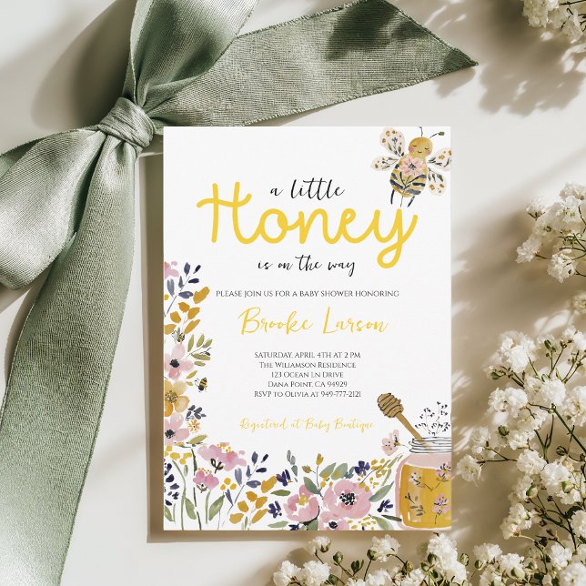 Liten Honey Bee Baby Shower Inbjudan (Skapare uppladdad)