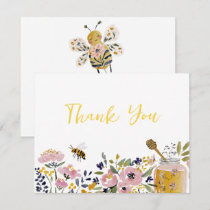 Liten Honey Bee Baby Shower Tack Kort