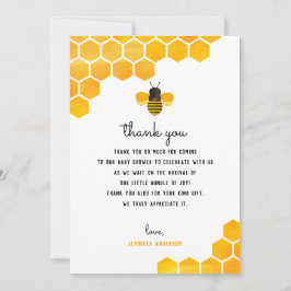 Liten Honey Bee Baby Shower Tacksamhetskort Tack Kort
