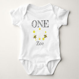 Liten Honey Bodydräkt Barn 1-årsdag T Shirt