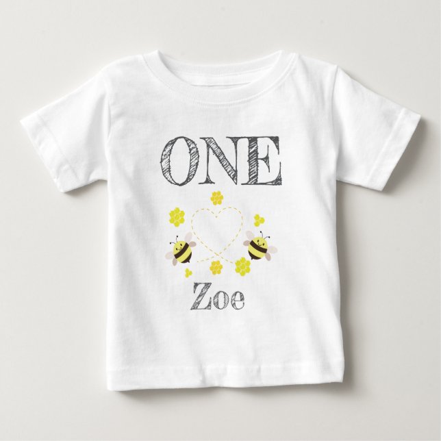 Liten Honey T-Shirt Barn 1-årsdag (Framsida)