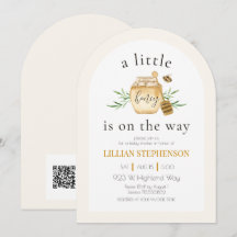 Liten honung är på väg Bee Baby Shower QR-kod