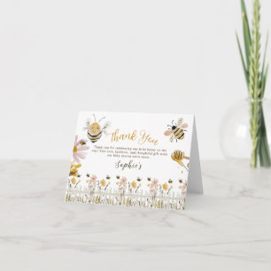 liten honung är på väg bee baby shower tack kort