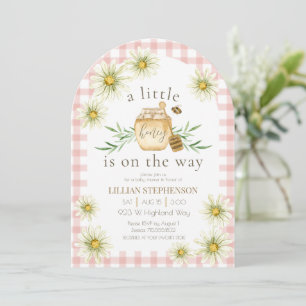 Liten honung på väg Bee Pink Baby Shower  Inbjudningar