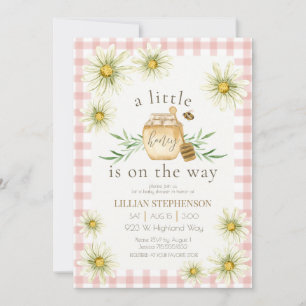 Liten honung på väg Bee Pink Baby Shower Inbjudningar