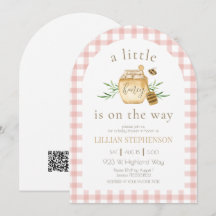 Liten honung på väg Bee Pink Baby Shower QR