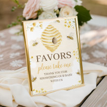 Liten honungsbaby Shower Favors Bordsskylt