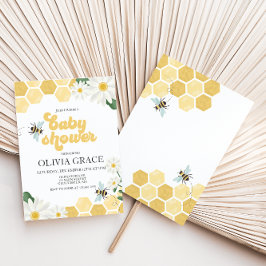 Liten honungsbi baby shower humlebivälkomstkort inbjudningar