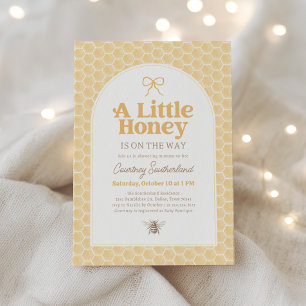 Liten honungsbi baby shower inbjudningar