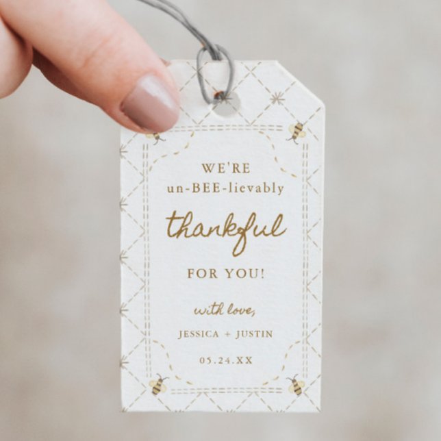 Liten honungsbi otroligt tacksam förmån presentetikett (Skapare uppladdad)