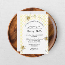 Liten Honungsbi På Vägen Gul Bebis Shower