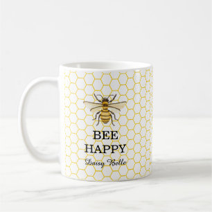 Liten Honungsbi På Vägen Gul Bebis Shower Kaffemugg