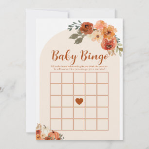 Liten höstpumpa Baby Bingo Baby Shower Game Inbjudningar