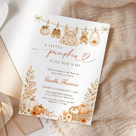 Liten höstpumpaflicka - Baby Shower Inbjudningar